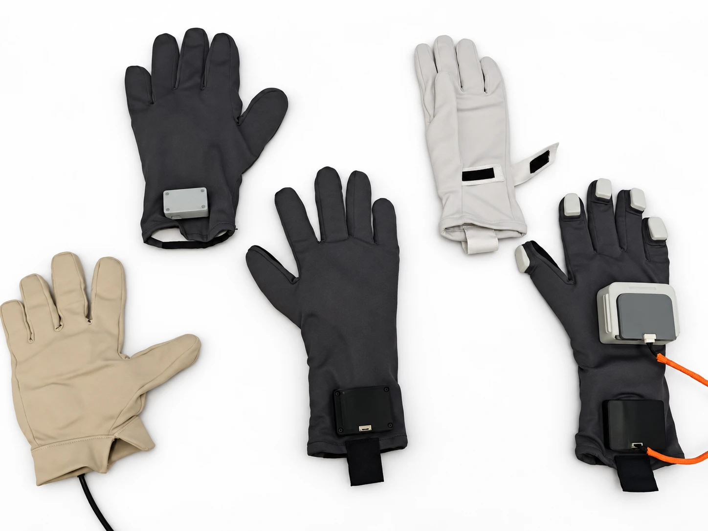 Tactile glove samples; accessories and quantities depend on configuration.